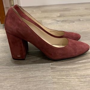 Cole Haan burgundy suede block heels size 11